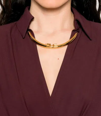 Elisabetta Franchi Wrap-design Flared Dress In Burgundy
