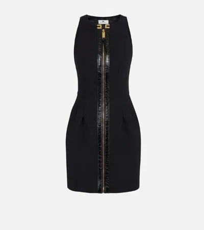 Elisabetta Franchi Dress With Craquele Details In Black