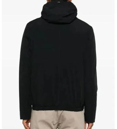 Herno Hooded Long Sleeve Jacket With Elasticated Hem In Black