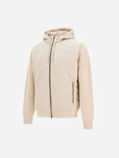 Herno Zipper Long Sleeve Down Jacket In Neutral