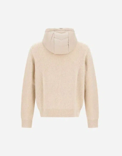 Herno Zipper Long Sleeve Down Jacket In Neutral