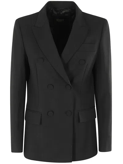 Seventy Double-breasted Blazer In Black