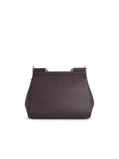 Dolce & Gabbana Large Sicily Handbag In Must-coloured Calf Leather In Burgundy