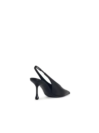 Jimmy Choo Leather Pointed Toe Sling Back Stiletto In Black