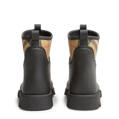 Burberry Marsh Stamp Rubber Ankle Boots In Black