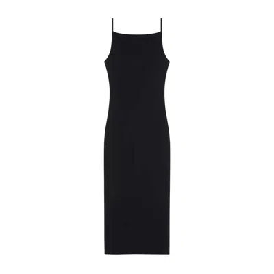 Givenchy Robe Mi-longue À Encolure Carrée In Black