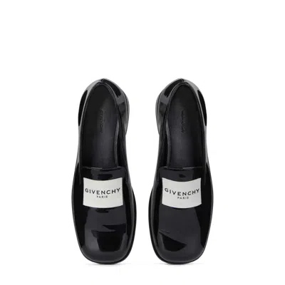 Givenchy Black Patent Leather Tuxedo Loafers Women In Black