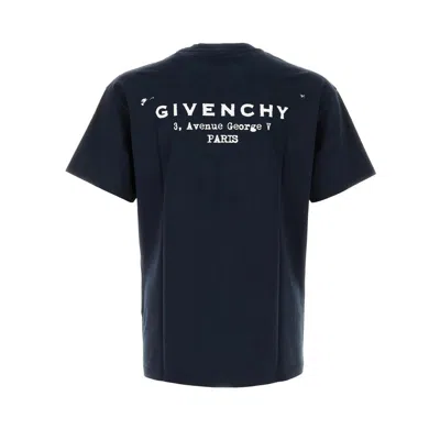 Givenchy Dark Blue Cotton T-shirt In Blue