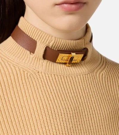 Elisabetta Franchi Jersey With Jewel Strap In Neutral
