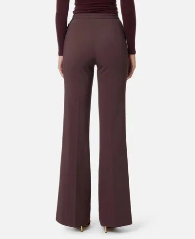 Elisabetta Franchi Flared Trousers With Button Details In Burgundy