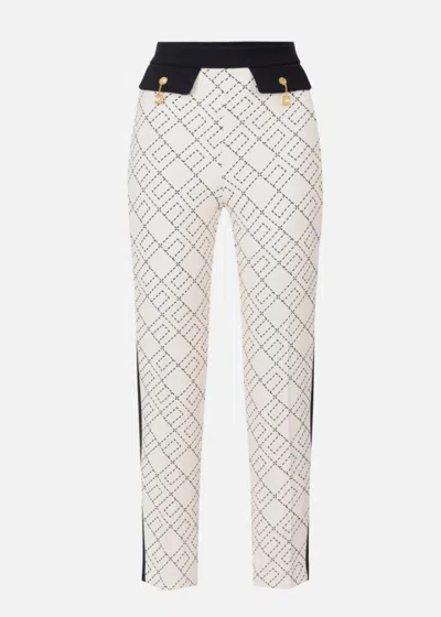 Elisabetta Franchi Bi Color Trousers In Neutral