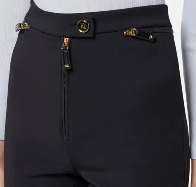 Elisabetta Franchi Tailored Black Trousers With Flared Leg In Black