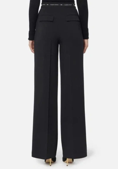 Elisabetta Franchi Trousers Straight Leg Pockets Belt Loops In Black