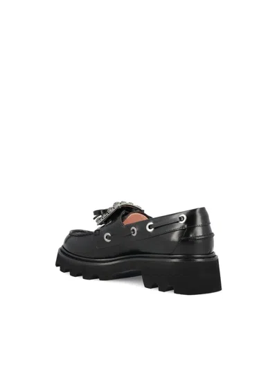 Roger Vivier 20mm Viv Rangers Leather Loafers In Black