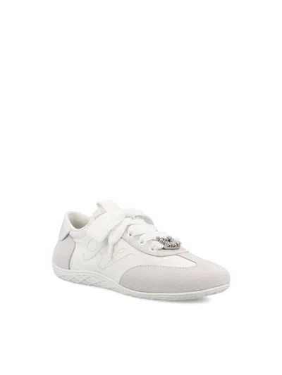 Roger Vivier Viv Suede-trimmed Canvas Sneakers In White