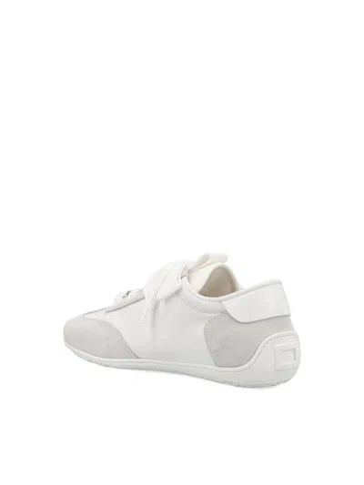 Roger Vivier Viv Suede-trimmed Canvas Sneakers In White