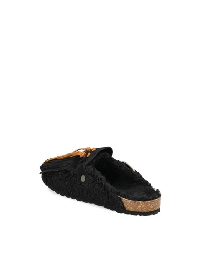 Taji Buckle-detail Fringe Mules In Multi