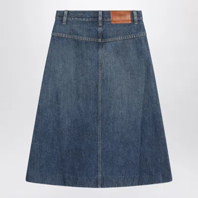 Chloé Knee-length Skirt In Washed Blue Denim Women In Blue