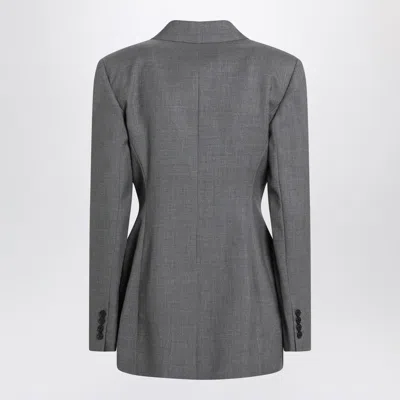 Givenchy Grey Double-breasted Wool Jacket Women In Gray