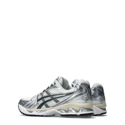 Asics Gel-kayano 14 Sneakers In White And Silver Technical Fabric Blend In Silver
