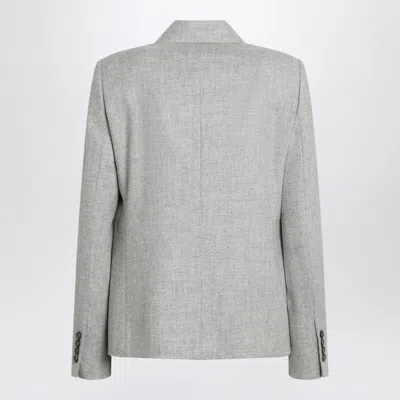Brunello Cucinelli Wool Jacket Double Breasted Structure Shoulders In Gray
