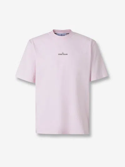 Stone Island Men Short Sleeve T-shirt In Pink