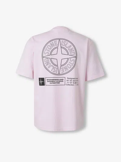 Stone Island Men Short Sleeve T-shirt In Pink