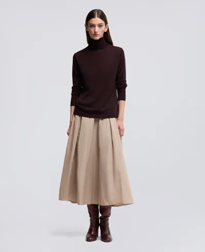 Aspesi Midi Skirt With Pleats In Nude