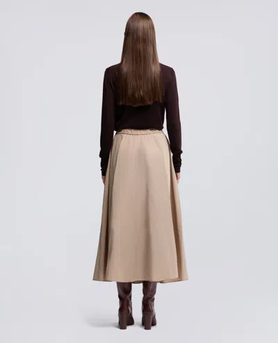 Aspesi Midi Skirt With Pleats In Nude