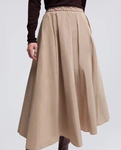 Aspesi Midi Skirt With Pleats In Nude