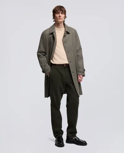 Aspesi Pascal Wool Houndstooth Coat In Green