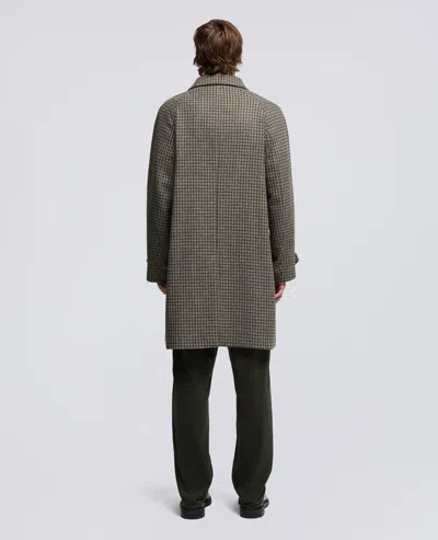 Aspesi Pascal Wool Houndstooth Coat In Green