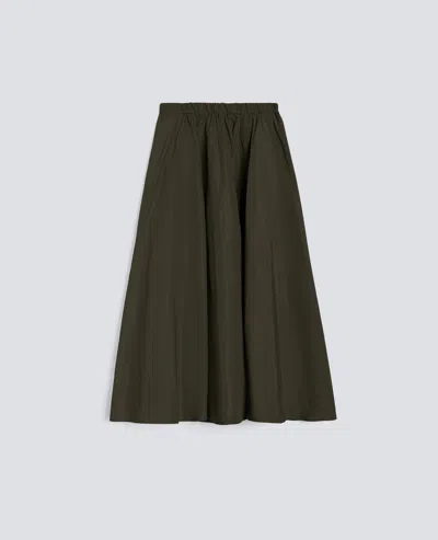 Aspesi Expanded Midi Skirt With Elastic Waistband In Brown