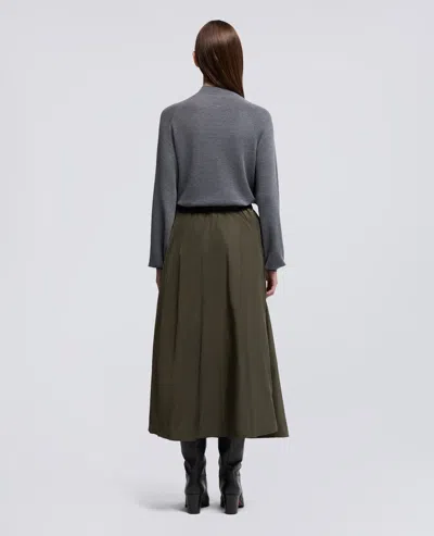 Aspesi Expanded Midi Skirt With Elastic Waistband In Brown