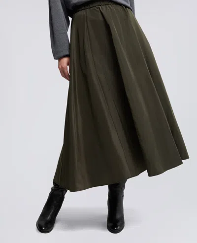Aspesi Expanded Midi Skirt With Elastic Waistband In Brown