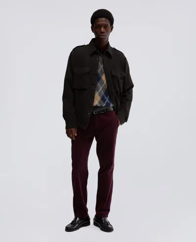 Aspesi Velvet Checked Casual Pants In Brown