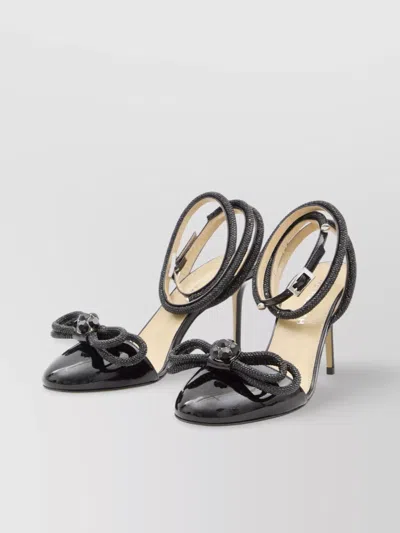Mach&mach Round-headed High-heeled Sandals In Black