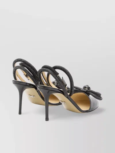 Mach&mach Round-headed High-heeled Sandals In Black