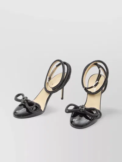 Mach&mach Round-headed High-heeled Sandals In Black