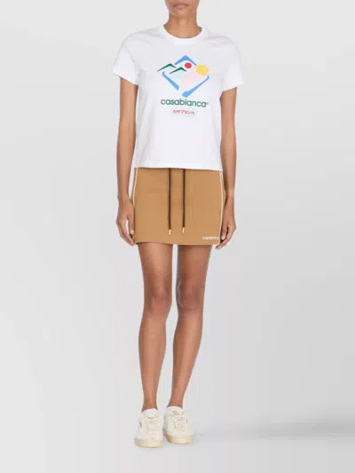 Casablanca Mountain Sports Cropped T-shirt In White