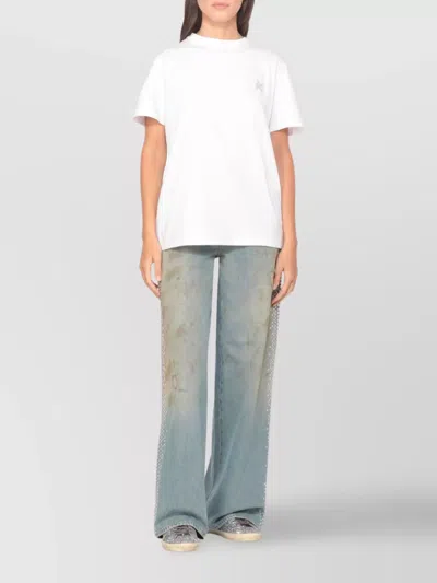 Golden Goose Tory Burch Light Cream Flat Shoes In Silver