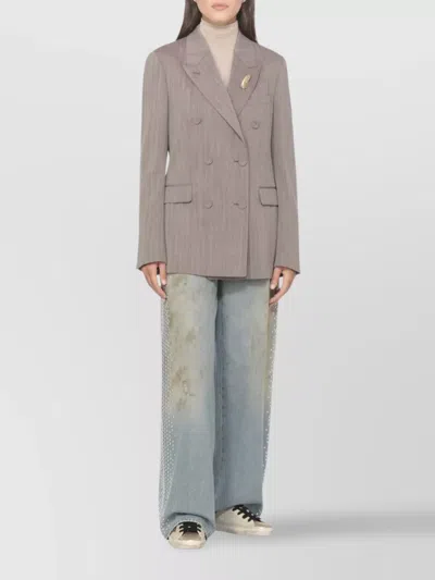 Golden Goose Light Beige/animalier Super-star Sneaker In White