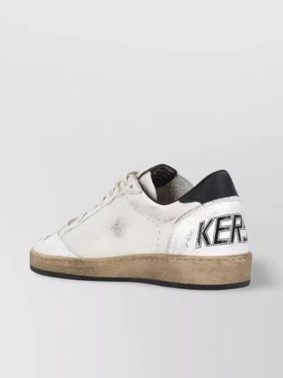Golden Goose Ballstar' Black And White Low Top Sneakers With Star Patch On The Side And Contrasting Heel With Wri In Pink