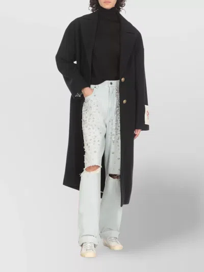 Golden Goose Cocoon Wool Coat In Blue