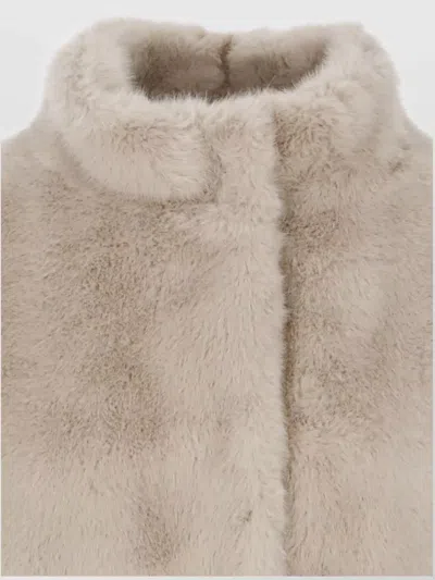 Herno Resort Jacket In Faux Mink Fur In Brown