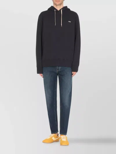Autry Hooded Sweatshirt Drawstring Ribbed Cuffs In Blue