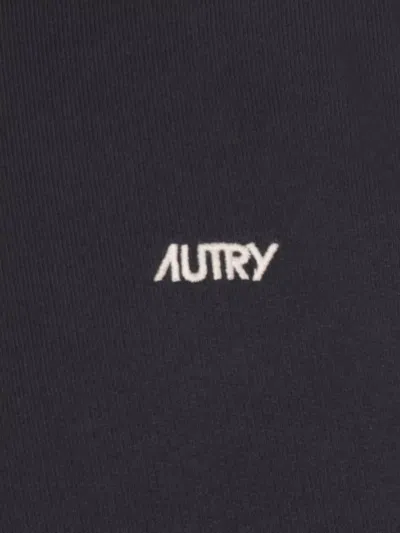 Autry Hooded Sweatshirt Drawstring Ribbed Cuffs In Blue