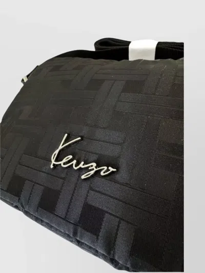 Kenzo Geometric Woven Shoulder Bag In Blue