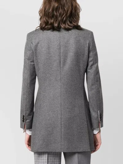 Thom Browne Wool Flannel Double Breasted Sportcoat In Gray