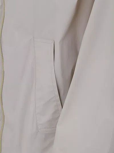 Herno Stretch Maxi Bomber With Hood And Drawstring Hem In Gray